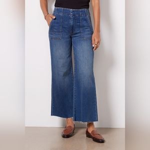 Kut From The Kloth Meg Fab Ab Wide Leg High Rise Raw Hem Jeans - Women's Size 10